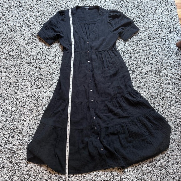 Madewell Tiered Button Front Midi Dress - Picture 6 of 7